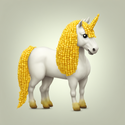 Unicorn made out of corn
