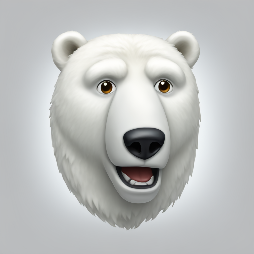A TOK emoji of a A cinema polar bear single object