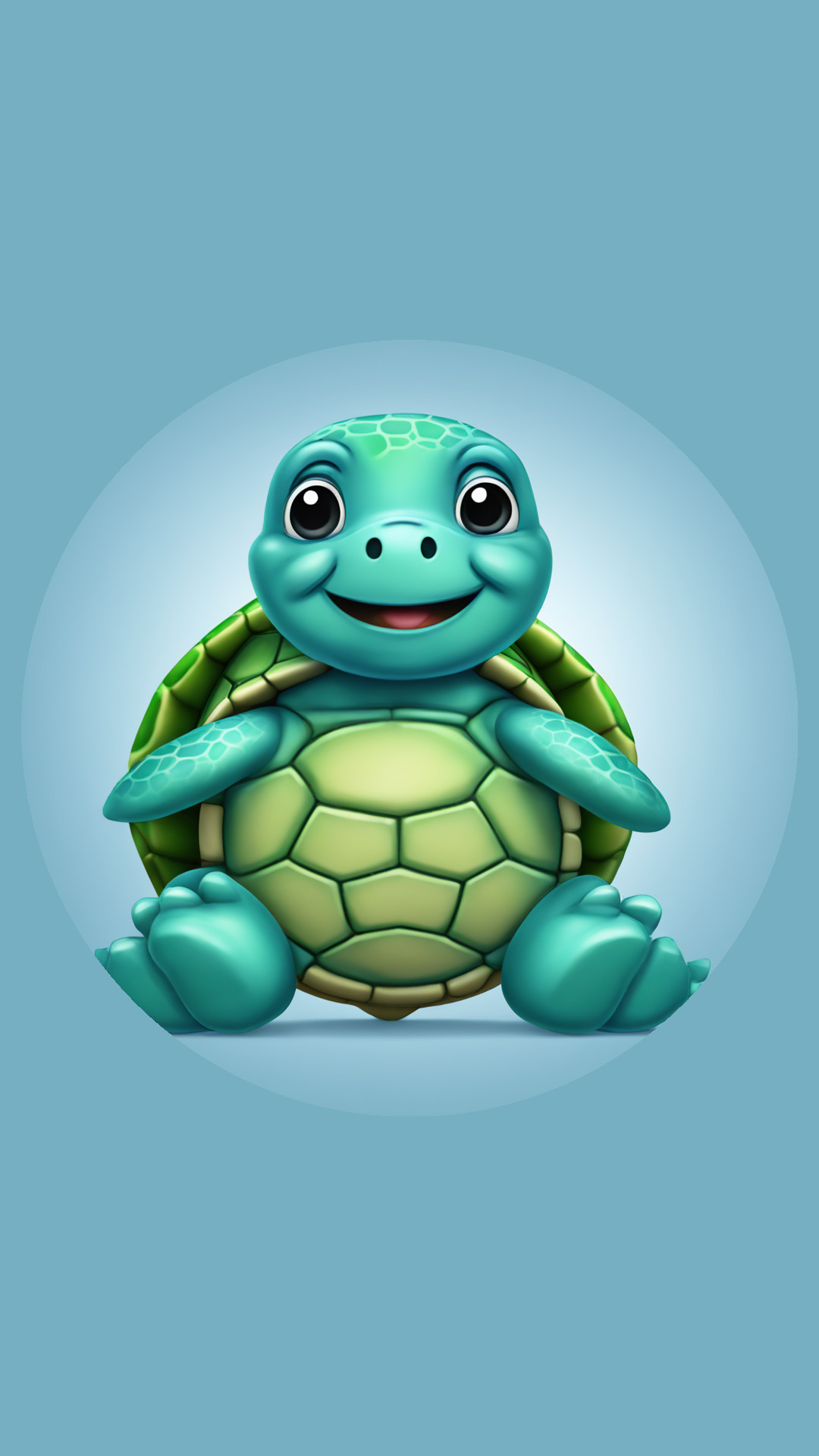 a green turtle sits on a blue teddy bear jpg file, in the style of realistic yet stylized, emotive faces, 2d game art, applecore, dotted, soft gradients